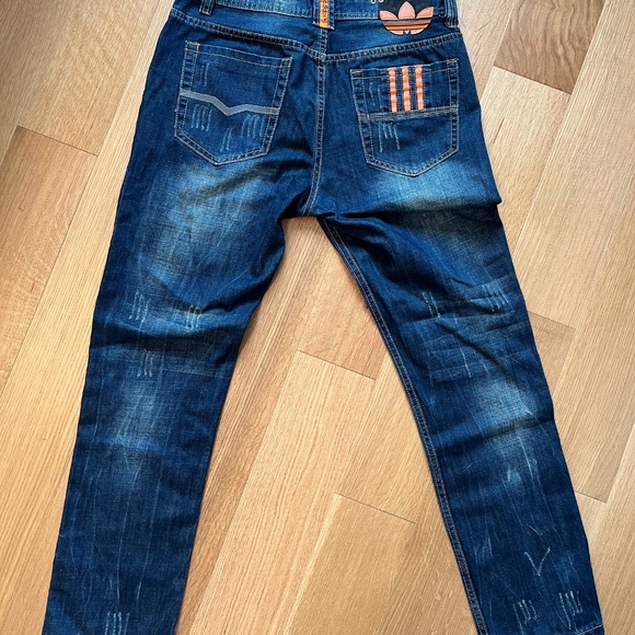 Diesel x Adidas Blue Mens Jeans Distressed Size 34 - Picture 8 of 12